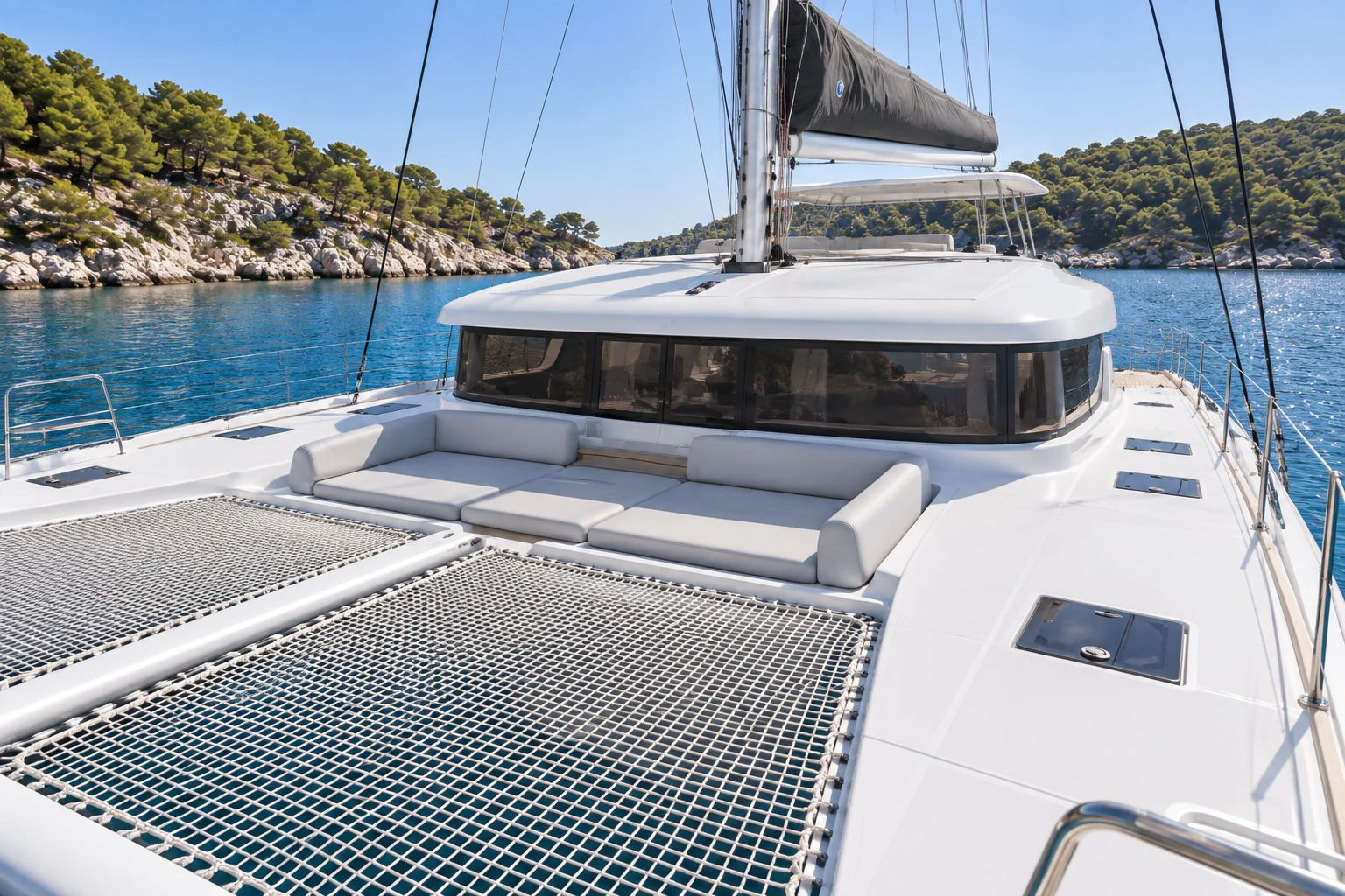 Lagoon 46 — Foredeck lounge, ACI Marina Split